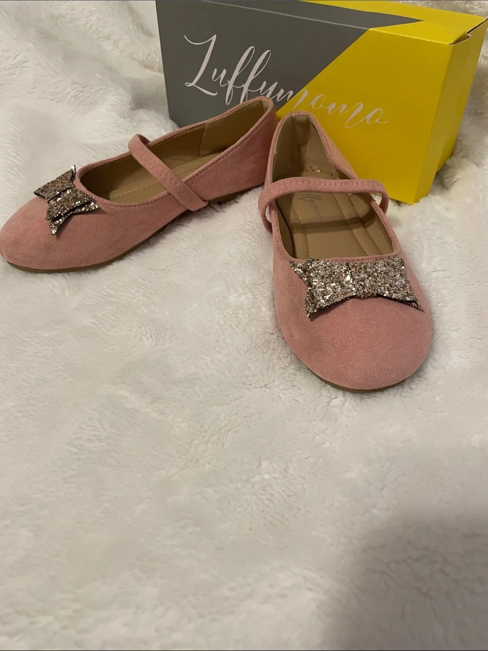 Girls' Pink Glitter Bow Mary Jane Dress Shoes